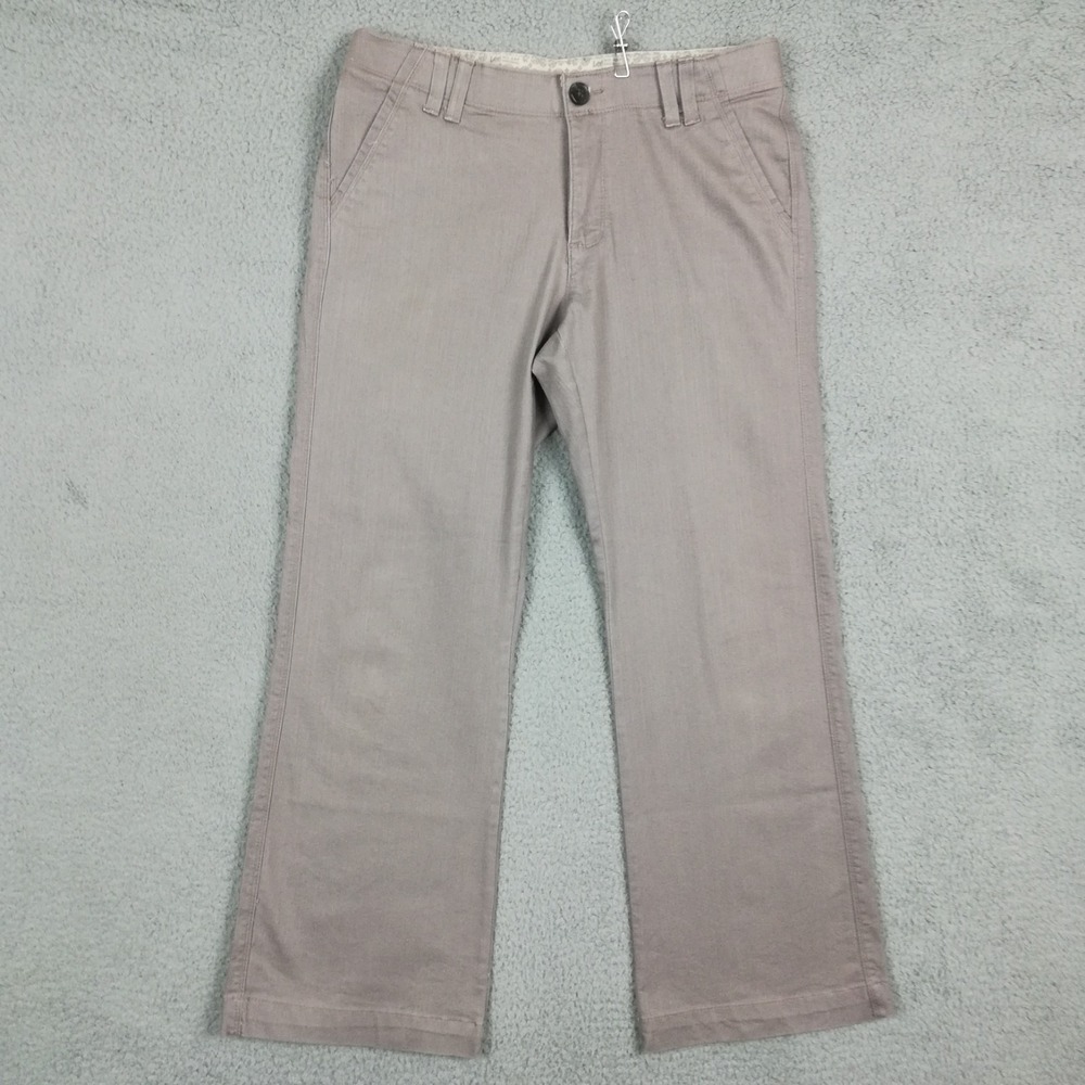 Lee Womens Pants Trouser No Gap Waistband Gray Mid Rise Regular Fit 10